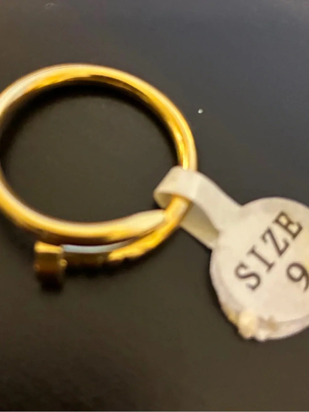 Luxury Gold Double-Band Ring with Branded Disc